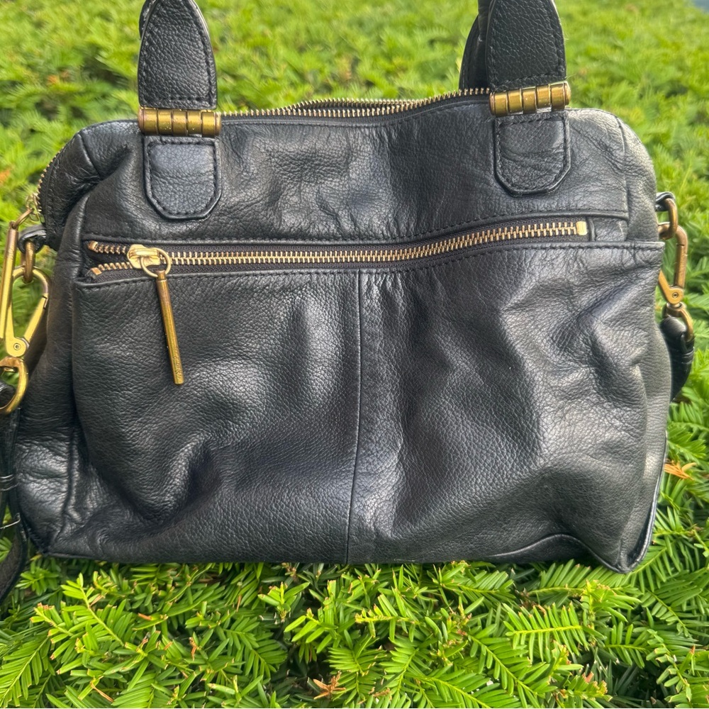 Elliott Lucca Leather Zip-Front-And-Back Crossbody